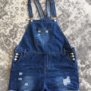 Maternity Jean Overall Shorts